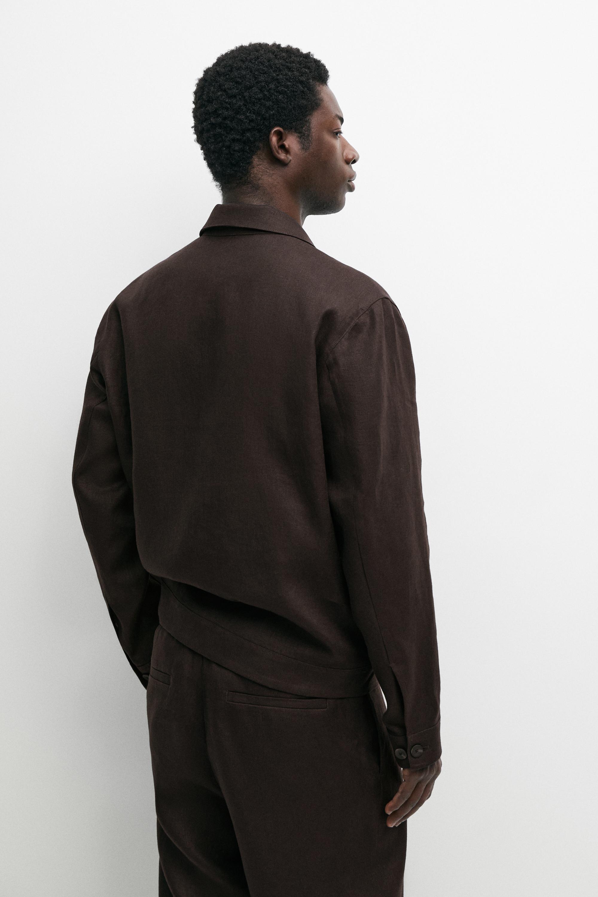 100% linen total look overshirt